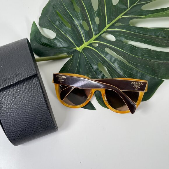 Prada Havana Brown/Brown Gradient SPR170 Cat Eye Sunglasses Size 54-22-140 - Picture 10 of 11